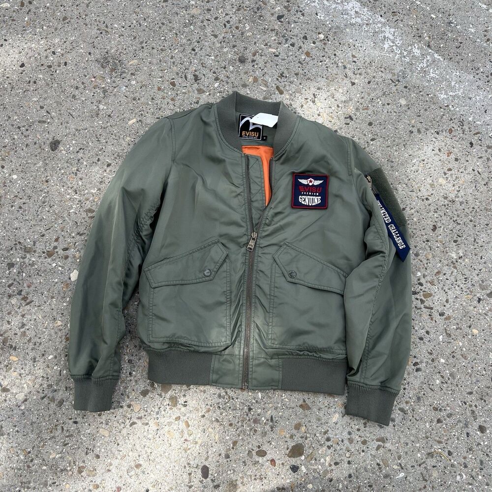 Evisu bomber Jacket Mens 95 military Bounty Hunter Embroidered Back hits